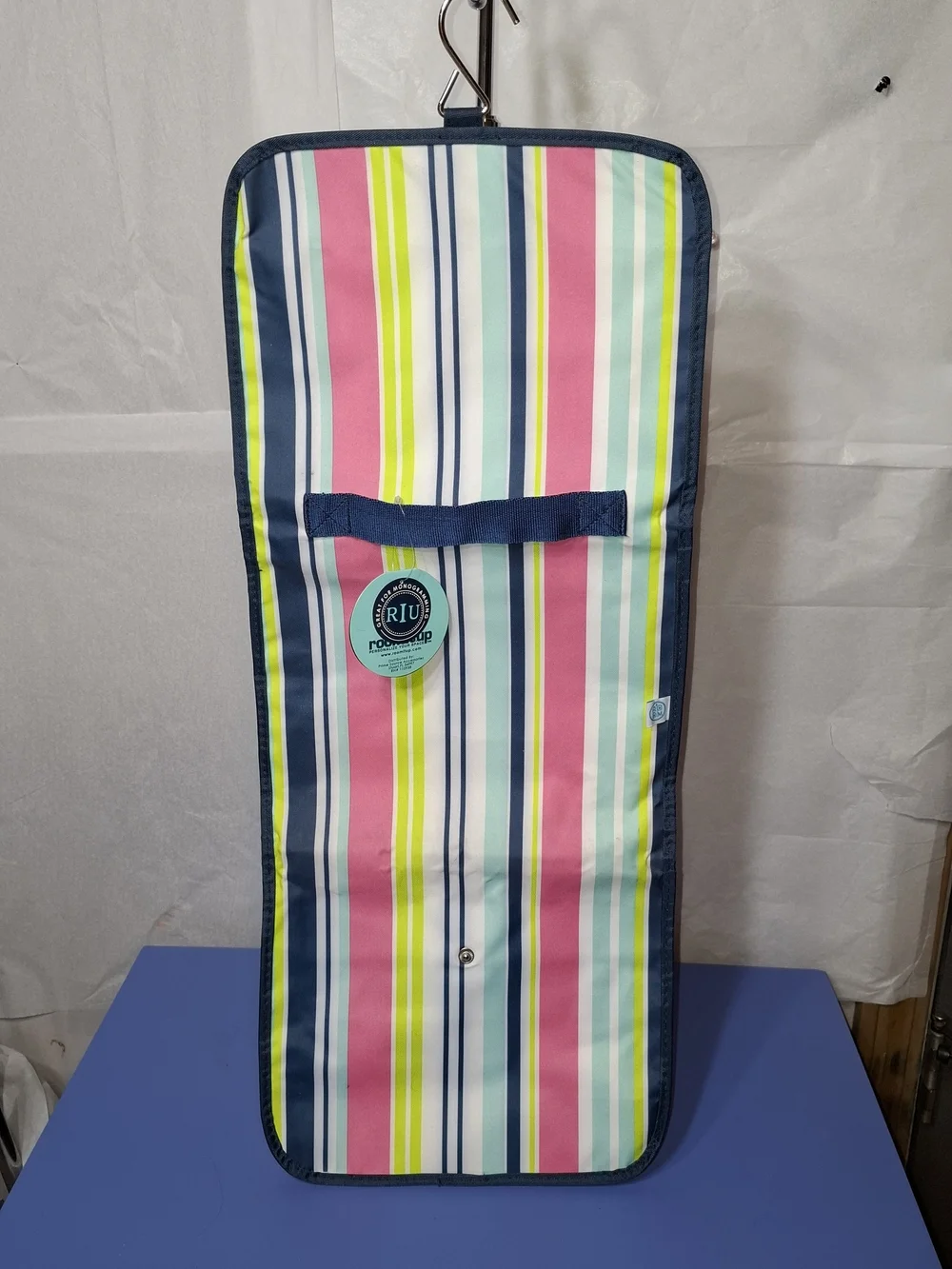 Room It Up Striped Hanging Organizer - Pink, Lime, Navy- NWT